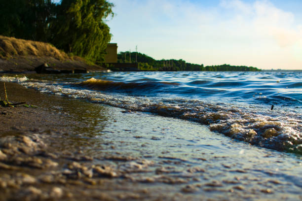 landscape on the water during sunset