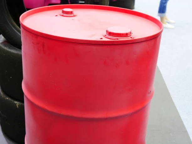 istock Red metal tank containers 994143526