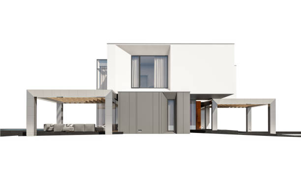 istock 3d rendering of modern cozy house isolated on white. 994150880