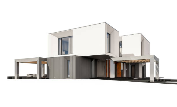 istock 3d rendering of modern cozy house isolated on white. 994150888