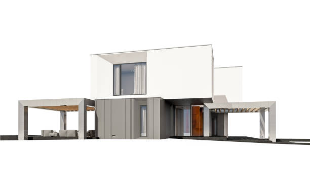 istock 3d rendering of modern cozy house isolated on white. 994150894