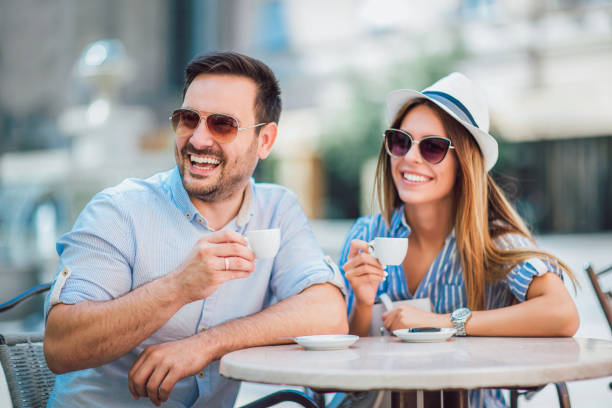 istock Beautiful couple having coffee on a date 994151984