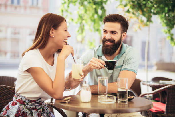istock Beautiful couple having coffee on a date 994155470