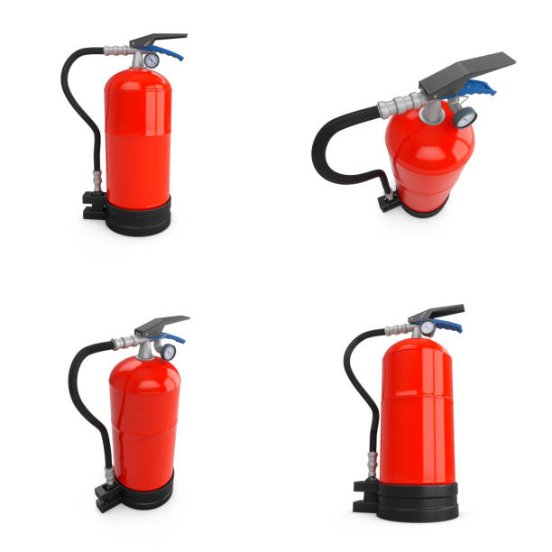 istock 3D rendering Set of Fire Extinguisher isolated on white background 994158862