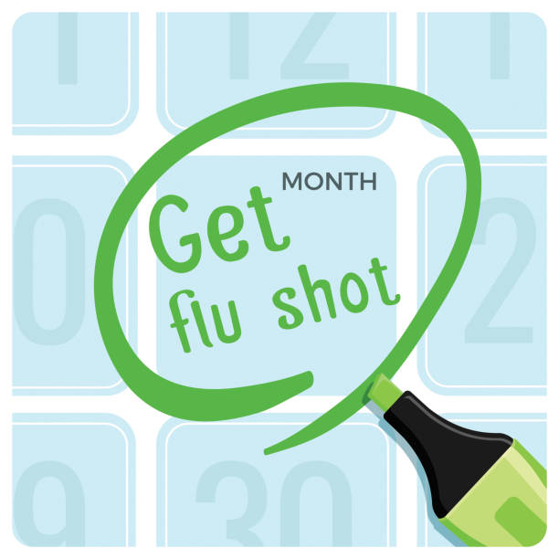 illustrations, cliparts, dessins animés et icônes de obtenir les tir affiche grippe avec illustration vectorielle de titre titre - vaccin contre la grippe