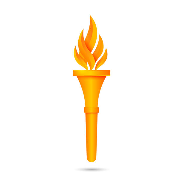 ilustraciones, imágenes clip art, dibujos animados e iconos de stock de diseño de icono de antorcha - flaming torch flame fire symbol