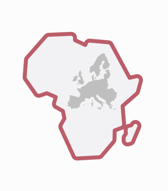 Isolated Africa Map With A Map - Isolated Africa Map With A Map Of Europe 
