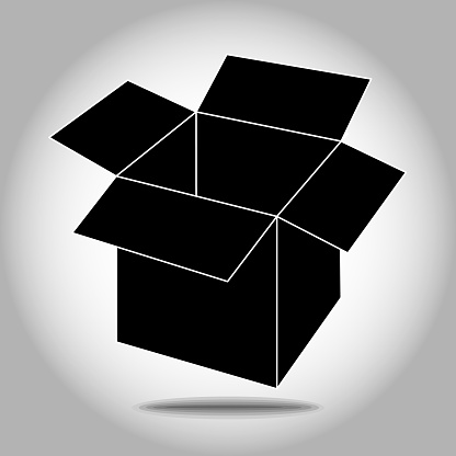 Open cardboard box icon. EPS10 vector