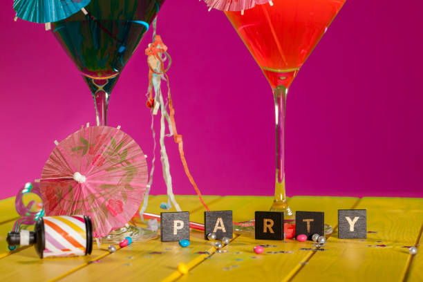 Cocktail party. Celebration fun in this colorful party invitation image.
