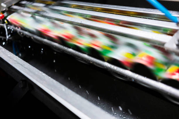 istock line in beverage factory, refrigerants to pass with speed. 994198522