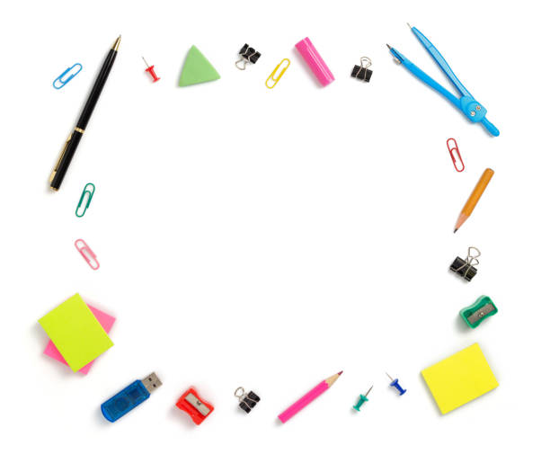 istock office and school supplies at white background 994201510