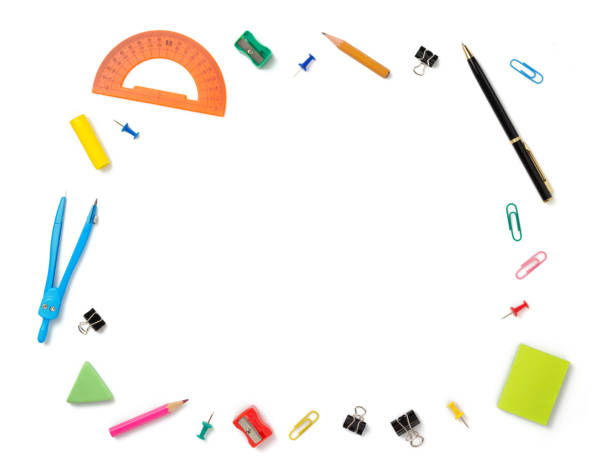 istock office and school supplies at white background 994201514