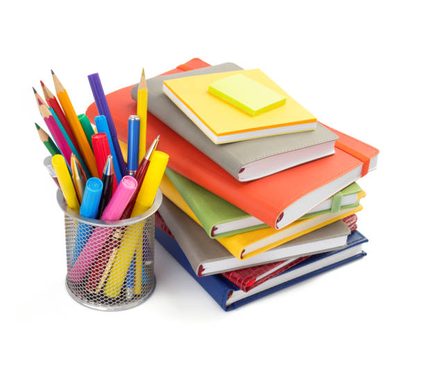 istock office and school supplies at white background 994201574