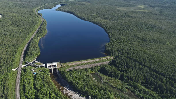 istock Dam on the River. Aerial View 994208272