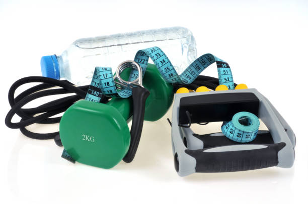 istock Strength training equipment and a bottle of water 994210482