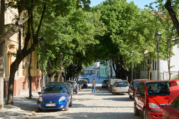 Beautiful street in old Belgrade - fotografia de stock
