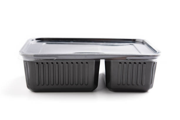 istock Black plastic container for dairy foods. Isolated on a white 994230012