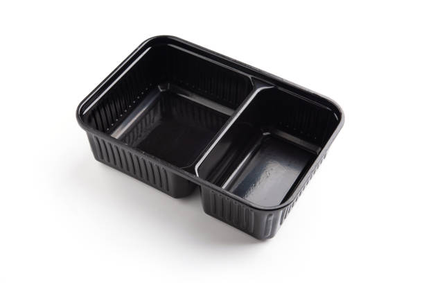istock Black plastic container for dairy foods. Isolated on a white 994230144