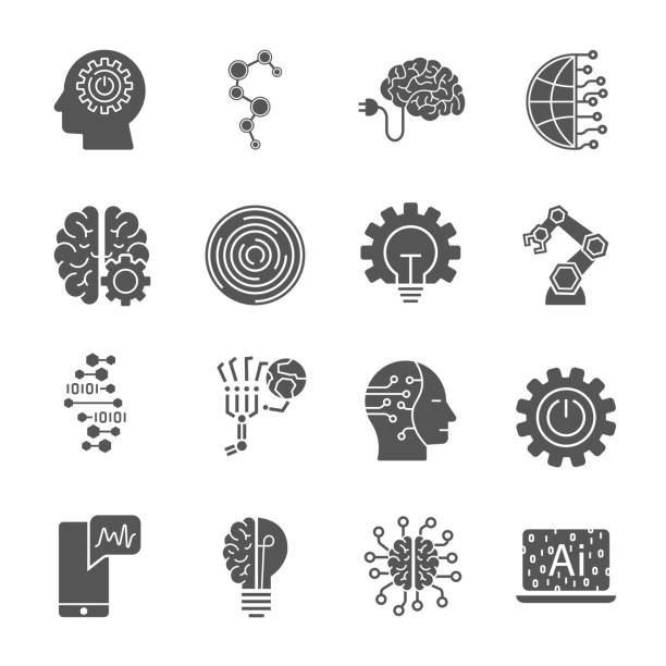 Artificial Intelligence different icons set. AI icon setfor web, sites and other Artificial Intelligence different icons set. AI icon setfor web, sites and other. EPS 10 automation logo stock illustrations