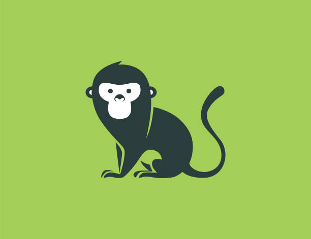 illustrazioni stock, clip art, cartoni animati e icone di tendenza di simbolo scimmia - monkey