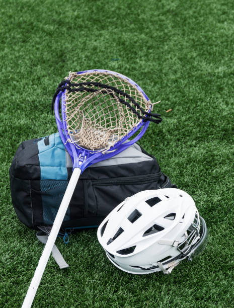 istock Lacrosse stick, helmet and equipment bag 994255494