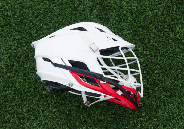 istock White and red lacrosse helmet 994255654