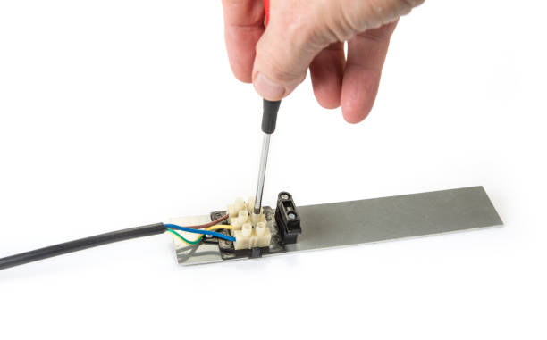 istock Electric connector with wires on a white background 994259312