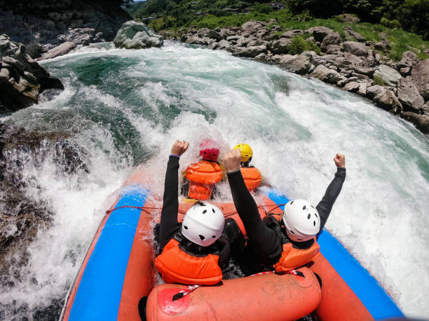 istock Personal point of view of a white water river rafting excursion 994263830