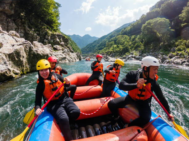istock Personal point of view of a white water river rafting excursion 994263904