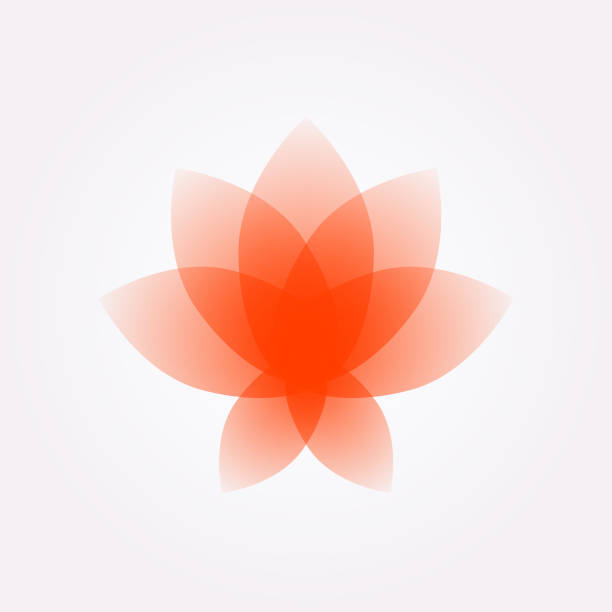 lotusblüte, logo, zeichen. vektor-flache blume-symbol. minimalistische bild auf einem isolierten hintergrund. lotus für yoga-studio, spa. das symbol des yogis. emblem für das unternehmen. rote rose. - white background yoga exercising women stock-grafiken, -clipart, -cartoons und -symbole