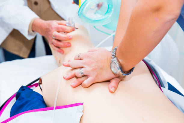 istock Training CPR....mechanical ventilation and heart massage 994277808
