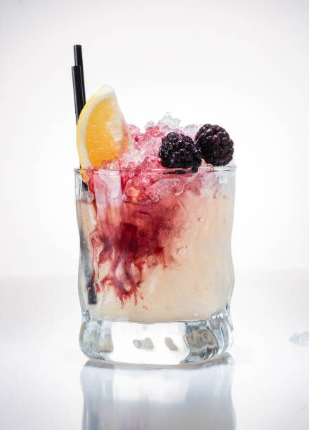 Bramble Cocktail. Gin, Blackberry and Lemon Drink
