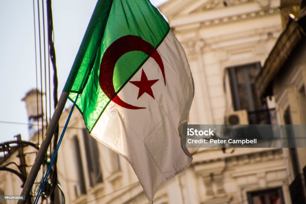 White buildings seen from streets of Algiers (Alger), Algeria The white buildings of the Algerian capital city, Algiers, through the lens of a travel photographer. Algeria Stock Photo