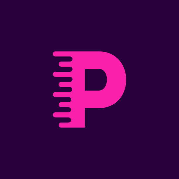 wektor logo litera p prędkość - letter p water liquid text stock illustrations