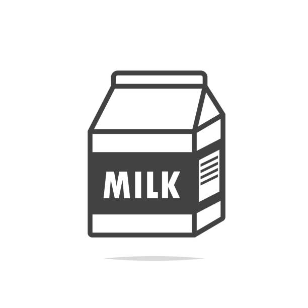 Milk carton box icon vector isolated Vector element milk carton stock illustrations