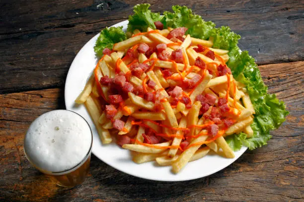 Photo of Fried potato with beer