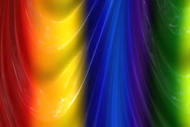 Curtain background with rainbow gradient color. 3d illustration.
