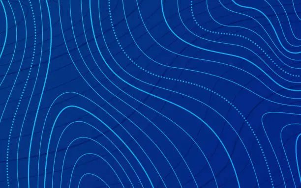 Vector illustration of Blue Topographic Lines Background