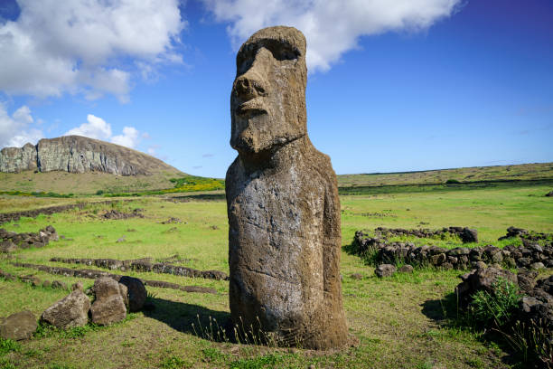 ahu tongariki moai easter island rapa nui isla de pascua - polynesia moai statue island chile imagens e fotografias de stock