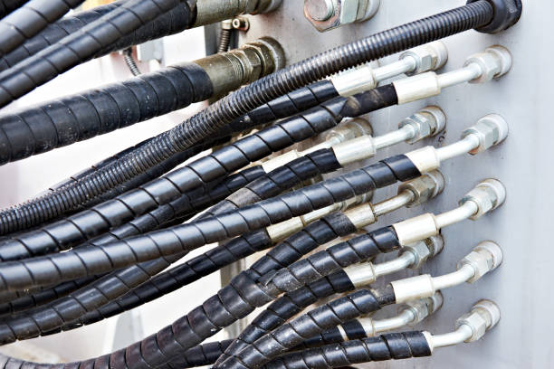 istock Hoses of hydraulic machine 994324332