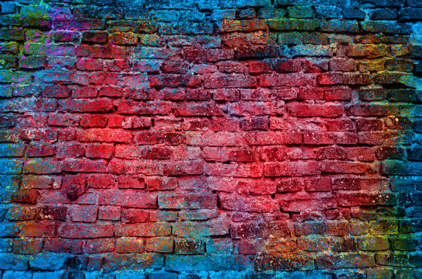 Graffiti brick wall Paint splash, graffiti brick wall, colorful background graffiti brick wall dirty wall stock pictures, royalty-free photos & images