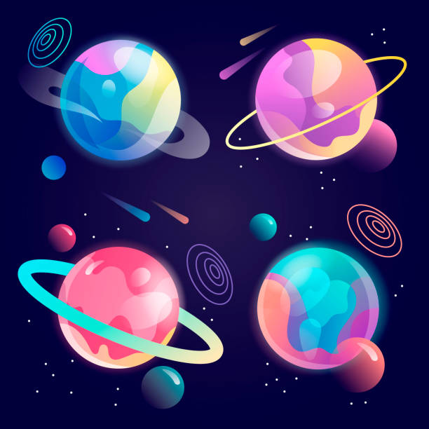 istock set of fantasy cartoon planets in space. 994339816