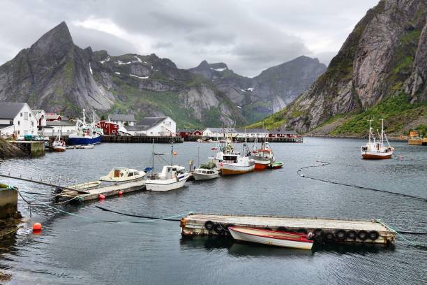 istock Fishing harbor in Norway 994358598