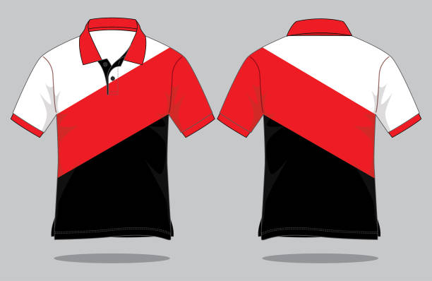 поло рубашка дизайн - shirt polo shirt red collar stock illustrations