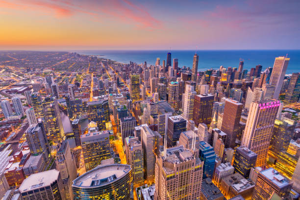 istock Chicago, Illinois, USA Skyline at Dusk 994368392