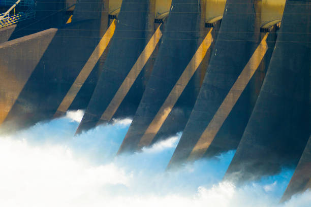 electric hydro station on the river