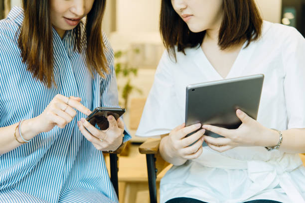 istock women working on smartphone and tablet. 994381872