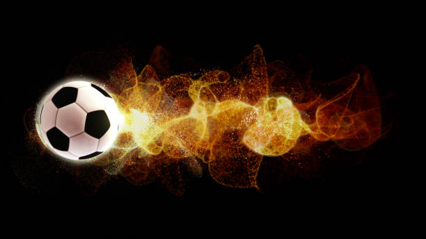 istock Rotating Football with Firefly Flowing Particles 994391300