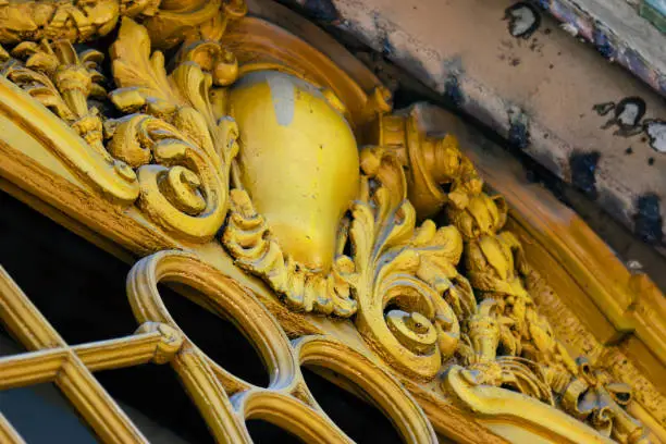 Details of Art-Nouveau decor of facade in Old Tbilisi, Georgia