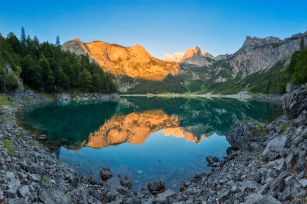istock Alpenglow at Gosausee with dachstein view - European Alps 994432650